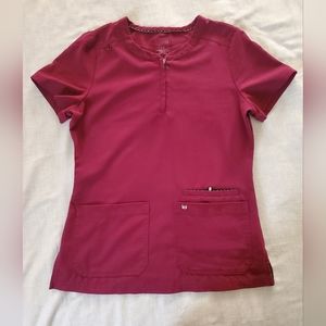Koi Wine Scrub Top